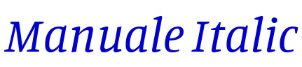 Manuale Italic font
